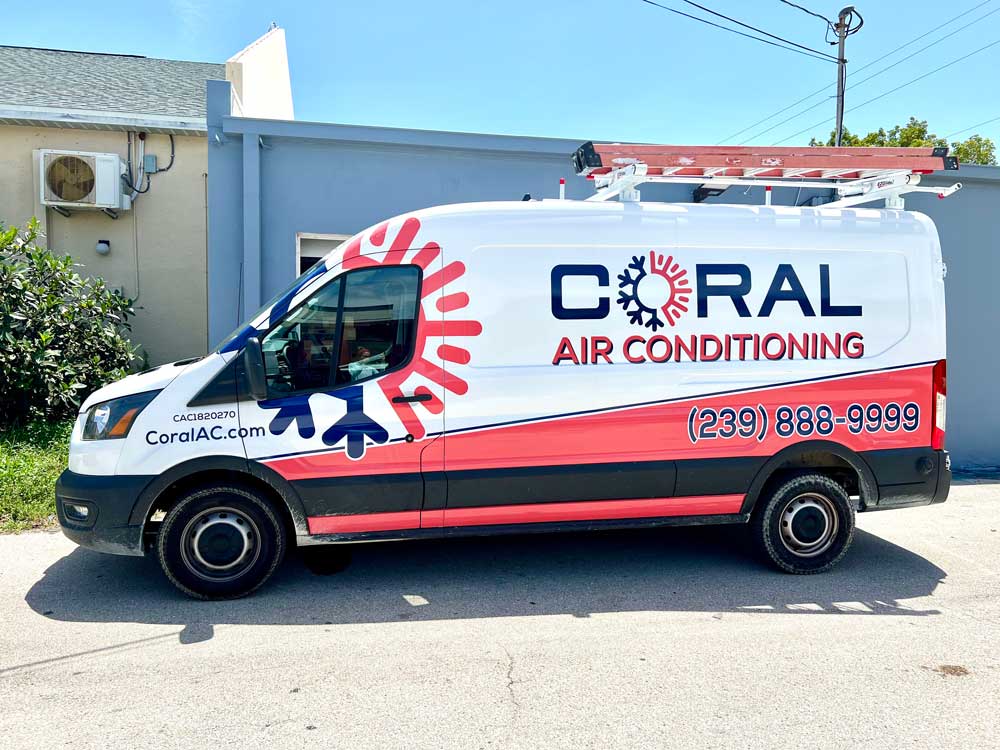 Coral Air Conditioning service van ready for emergency AC repair in Cape Coral FL